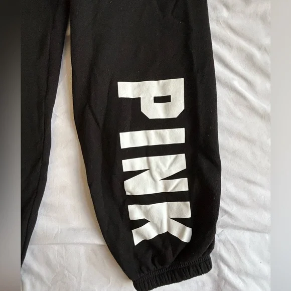 PINK. Black sweatpants. Size S. - Picture 2 of 5